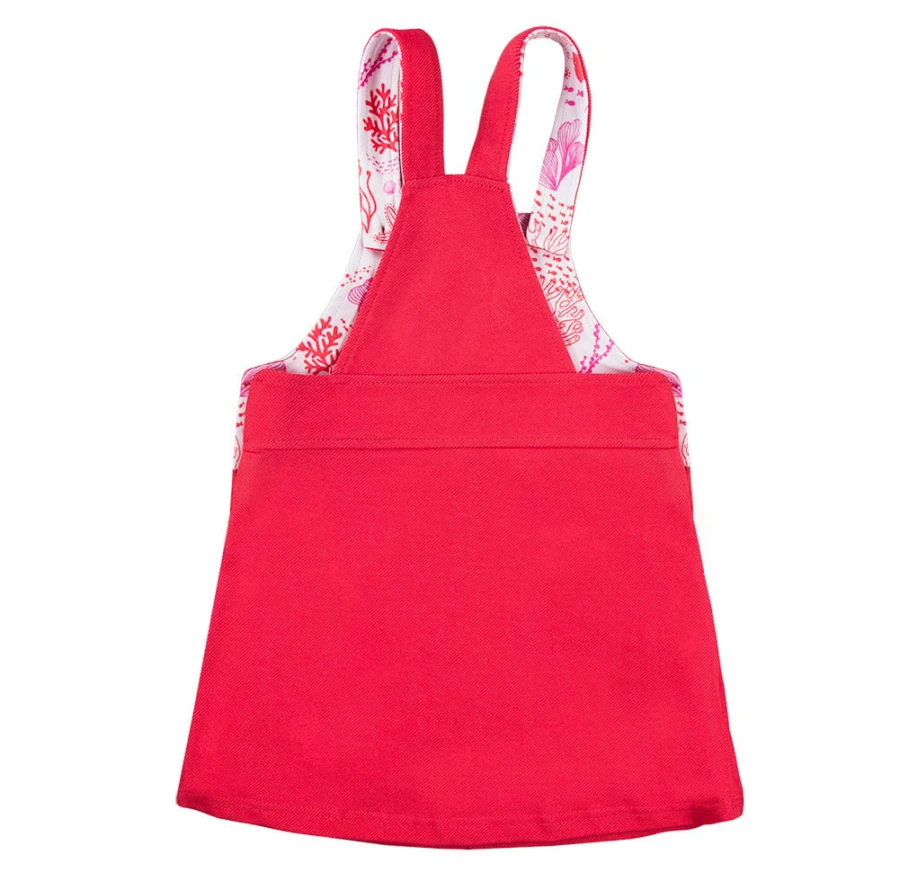 Latzkleid Set koralle mit weißem Body