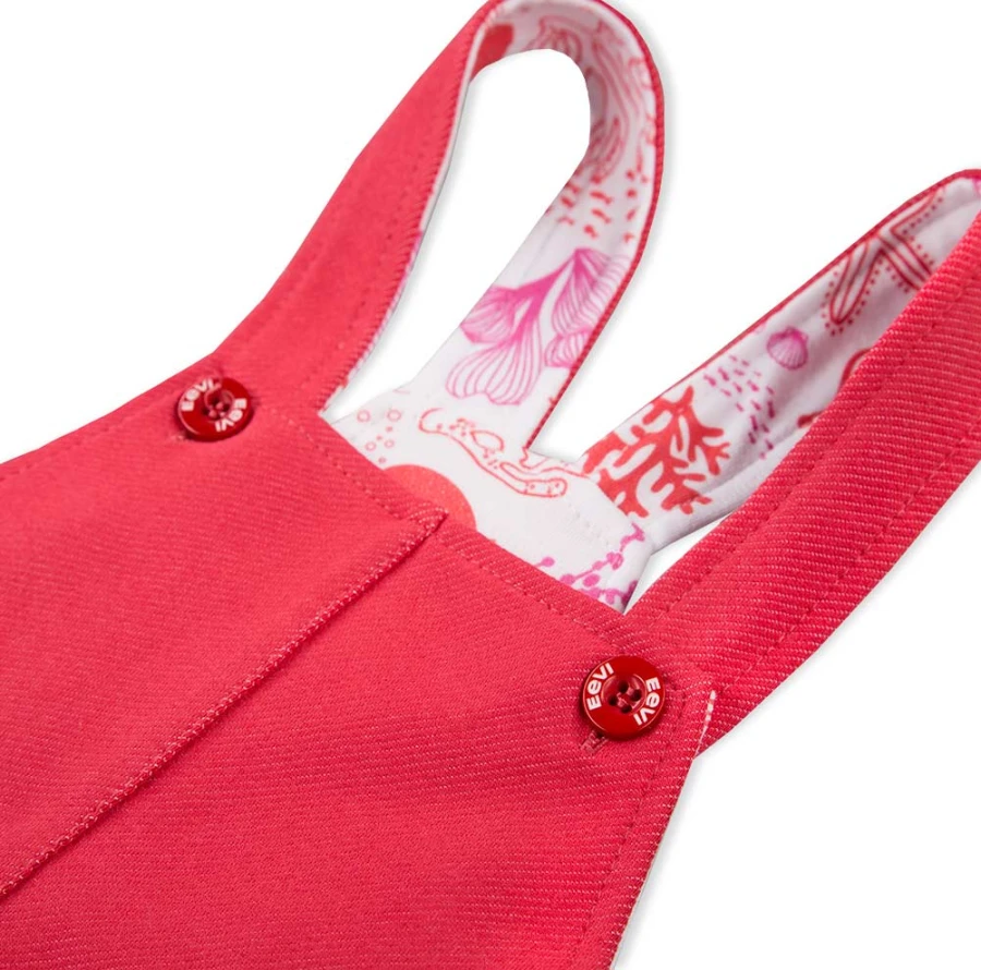 Latzkleid Set koralle mit weißem Body