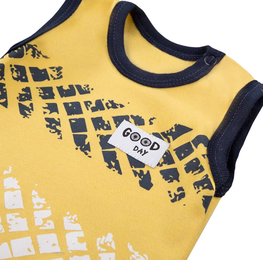 Jungen-Set gelber ärmelloser Body und Shorts