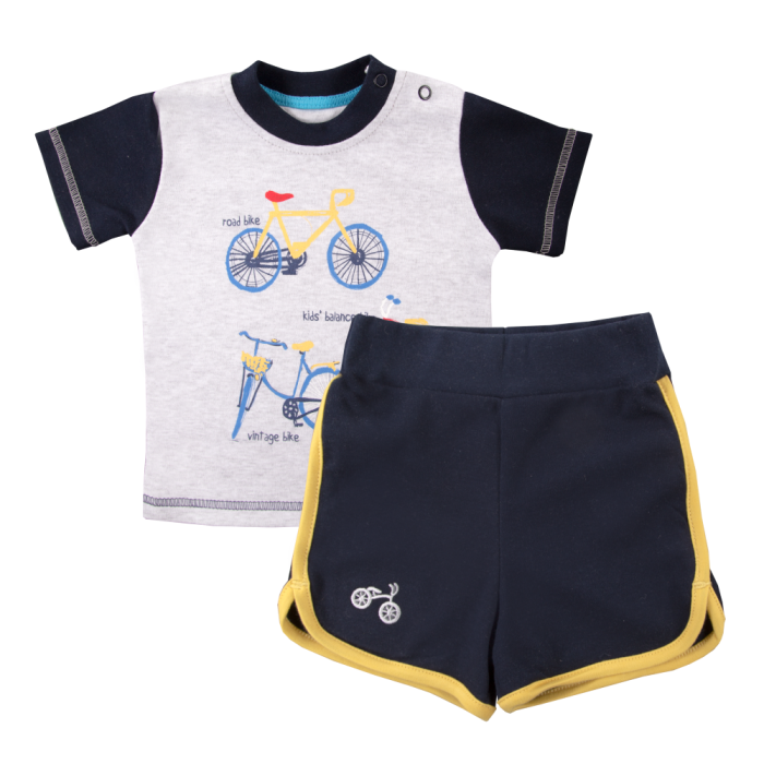 Jungen-Set T-Shirt mit Fahrradmuster und Shorts
