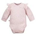Baby girl set frill bodysuit and footed pants pink