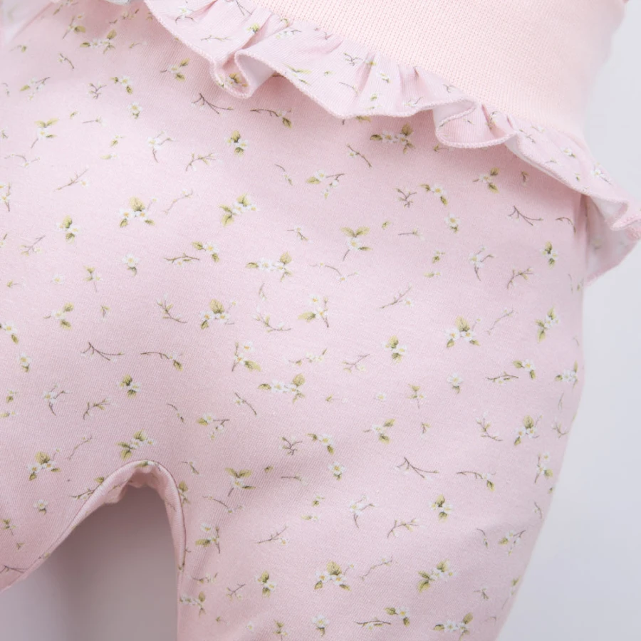 Mädchen-Set Body mit Rüschen und Strampler rosa