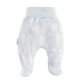 Bambus Baby Set Body und Hose blau mit Federn