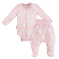 Bambus Baby Set Body und Hose rosa mit Federn
