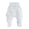 Bambus Baby Set Schlafanzug Body und Hose blau mit Federn