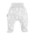 Baby bamboo set sleepsuit, bodysuit and footed pants grey with feathers