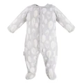 Baby-Set Schlafanzug, Strampler, Body, Mütze und Hose grau mit Federn