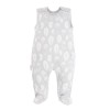 Baby-Set Schlafanzug, Strampler, Body, Mütze und Hose grau mit Federn