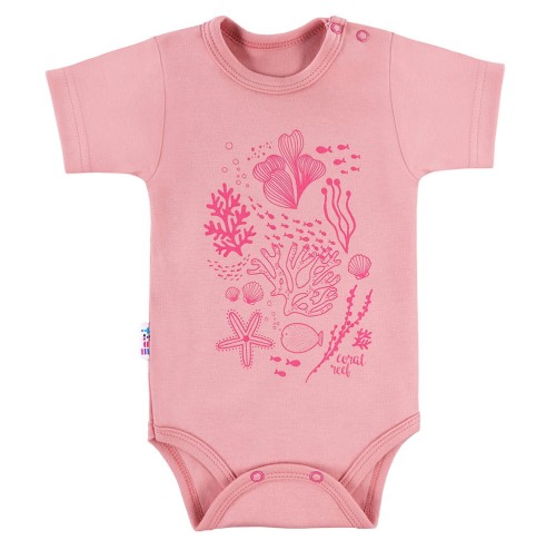 Kinderbody mit kurzen Ärmeln, rosa, großer Aufdruck