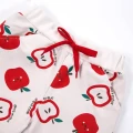 Ecru sweat shorts with apples