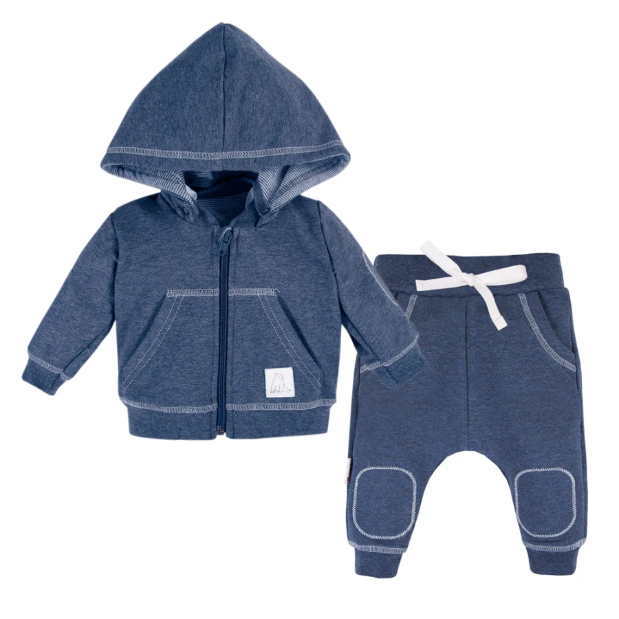 Dunkelblaues Kinder-Trainingsanzug Set