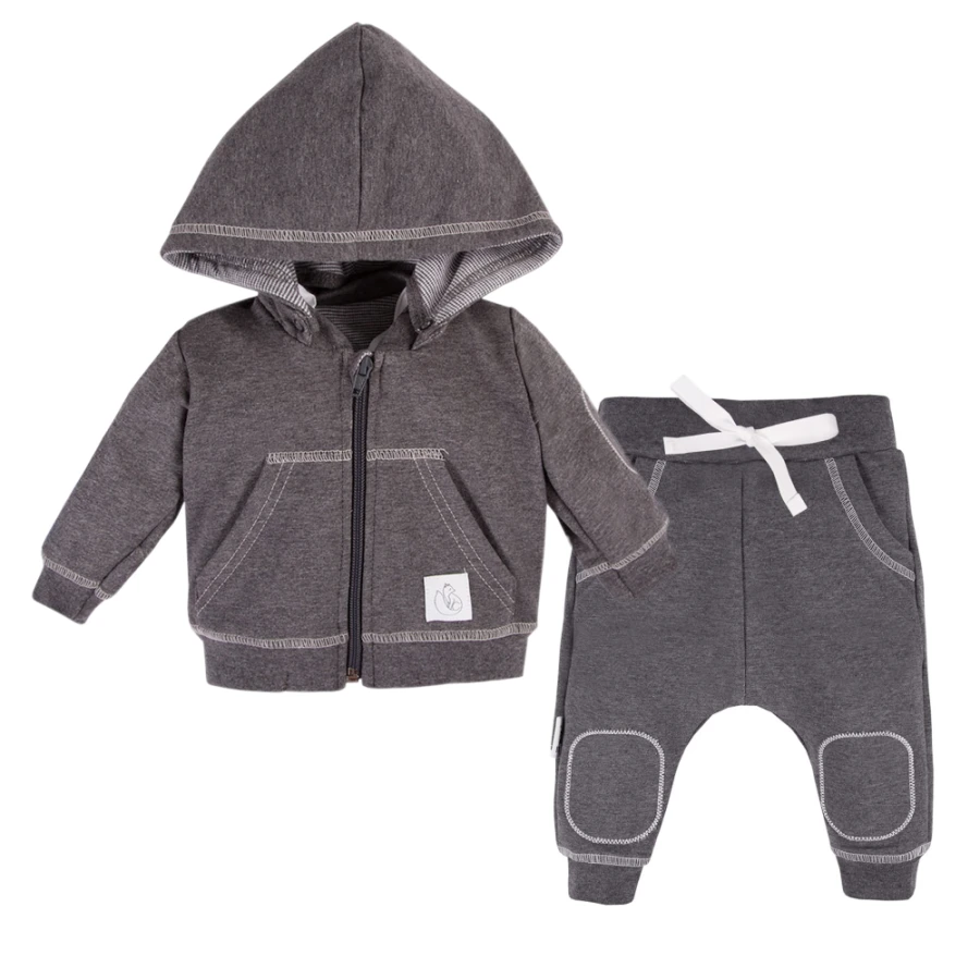 Graphitfarbenes Kinder-Trainingsanzug Set