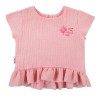 Set Rosa Musselinbluse und dunkelblaue Shorts