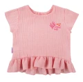 Set Rosa Musselinbluse und dunkelblaue Shorts