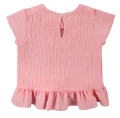 Set Rosa Musselinbluse und dunkelblaue Shorts