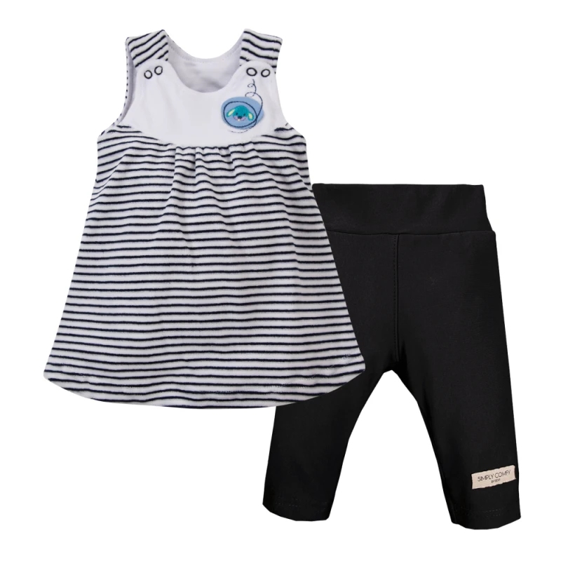 Set marineblaue Tunika und schwarze Leggings