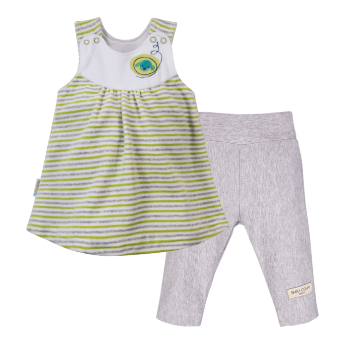 Set grüne Tunika und graue Leggings
