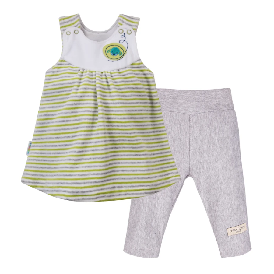 Set grüne Tunika und graue Leggings