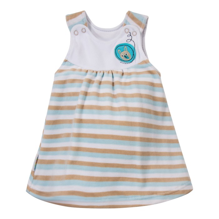 Set Tunika beige-türkis gestreift und Leggings beige