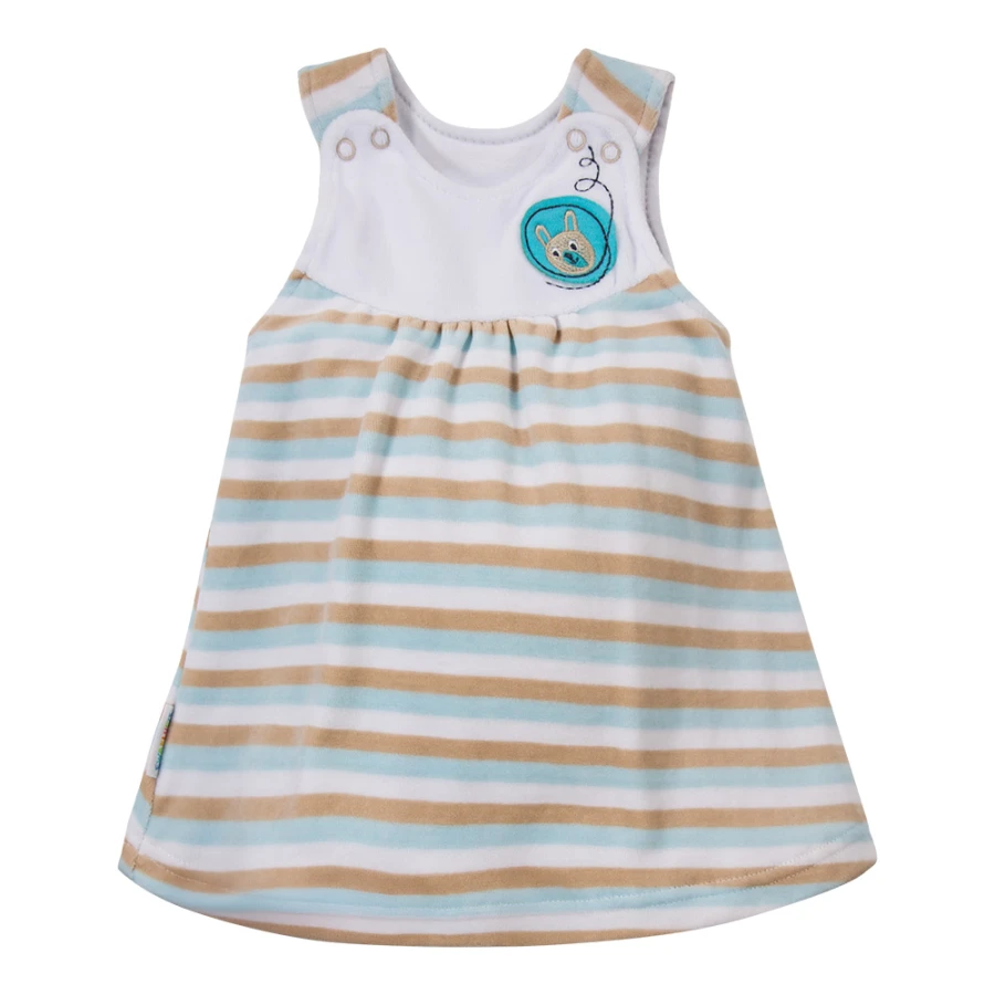 Set Tunika beige-türkis gestreift und Leggings beige