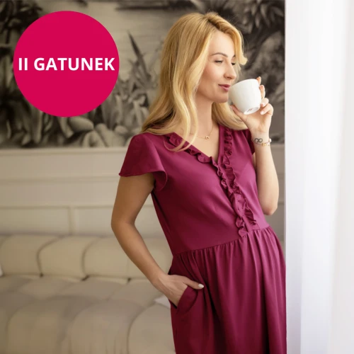 Bordeauxrote Umstandsnachthemd LINDA (1)