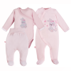 Babyset mit Body, Strampler und Fußhose in Rosa