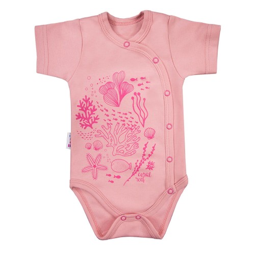 Bodysuit cardigan short sleeve CORAL REEF pink