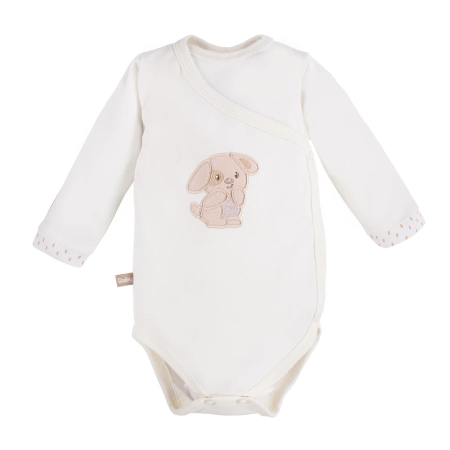 Babyset Body, Strampler und Jäckchen in Ecru