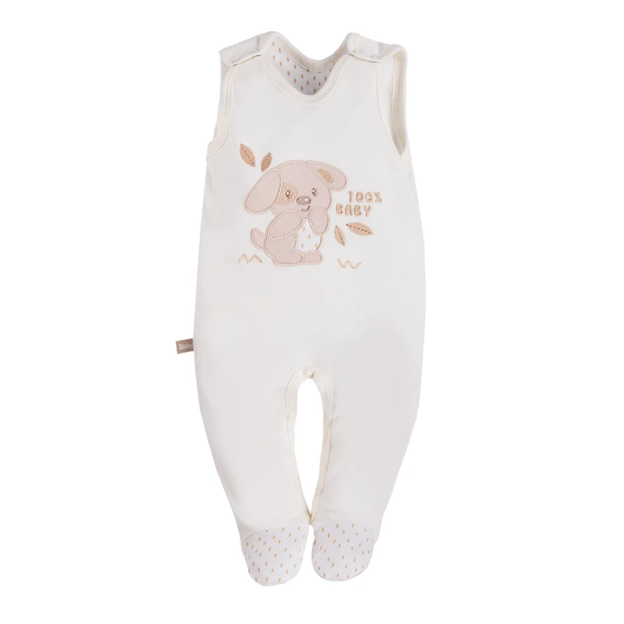 Babyset Body, Strampler und Jäckchen in Ecru