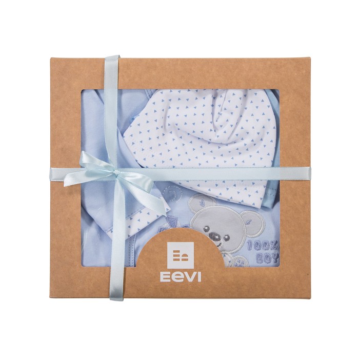 Babyset Body, Strampler und Jäckchen in Blau