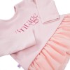 Mädchenset mit Tunika mit Tüllrüsche und Leggings mit Rosenmuster