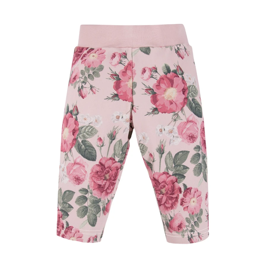 Mädchenset mit Tunika mit Tüllrüsche und Leggings mit Rosenmuster
