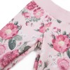 Mädchenset mit Tunika mit Tüllrüsche und Leggings mit Rosenmuster