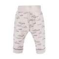 Set mit Wickelbody und beiger Hose mit Wolkenmuster