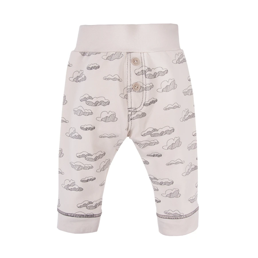 Set mit Body und beiger Hose mit Wolkenmuster