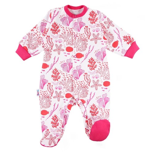 Sleepsuit CORAL REEF pink/coral/white