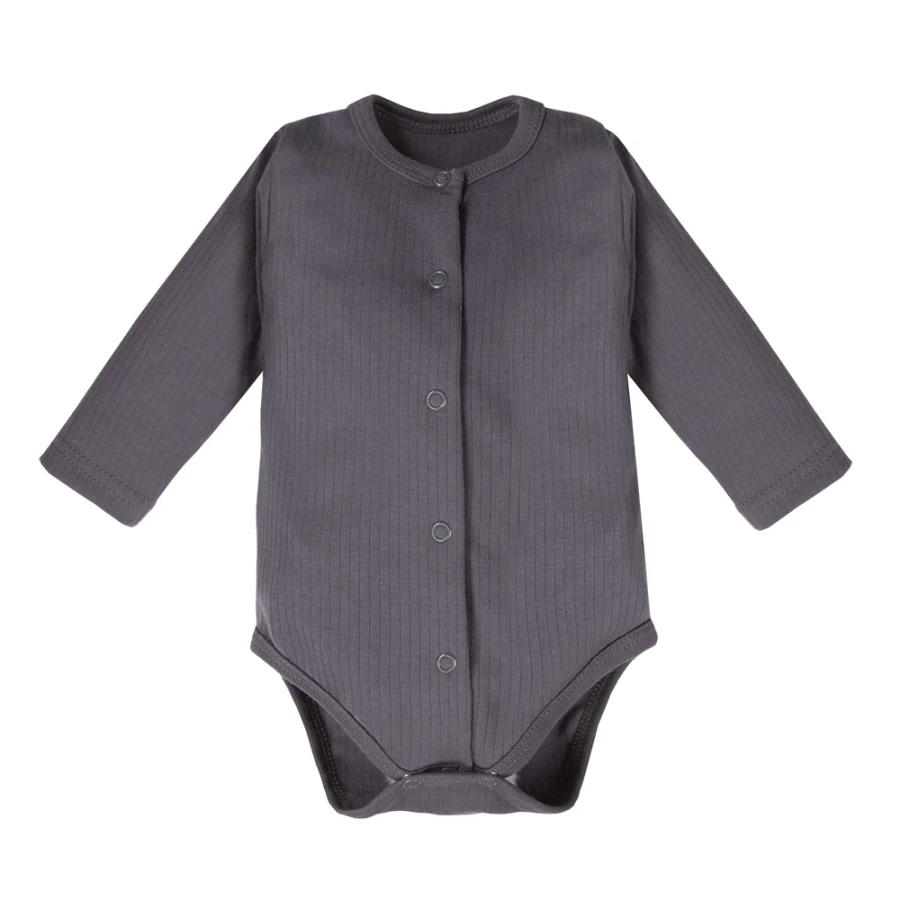 Set mit Wickelbody, graphitfarbenen gerippten Hosen und Sweatshirt