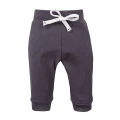 Set mit Wickelbody, graphitfarbenen gerippten Hosen und Sweatshirt