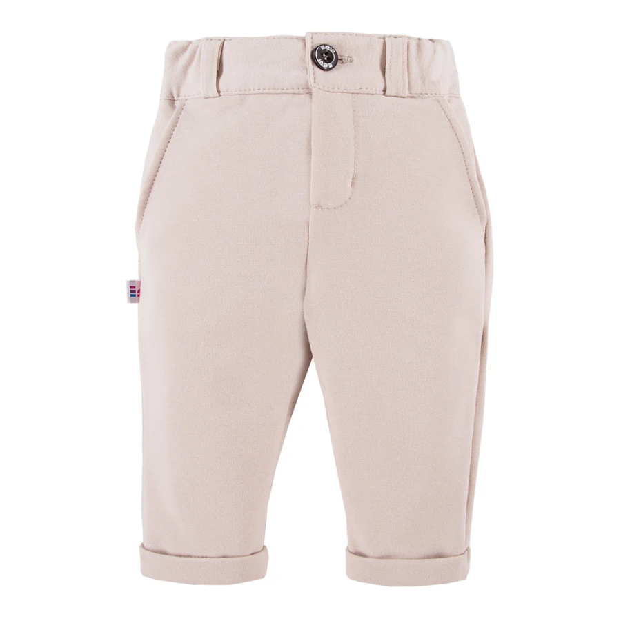 Set aus weißem Hemd-Body und eleganter beiger Hose