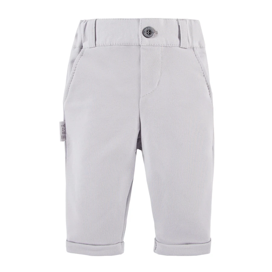 Set aus weißem Hemd-Body und eleganter grauer Hose