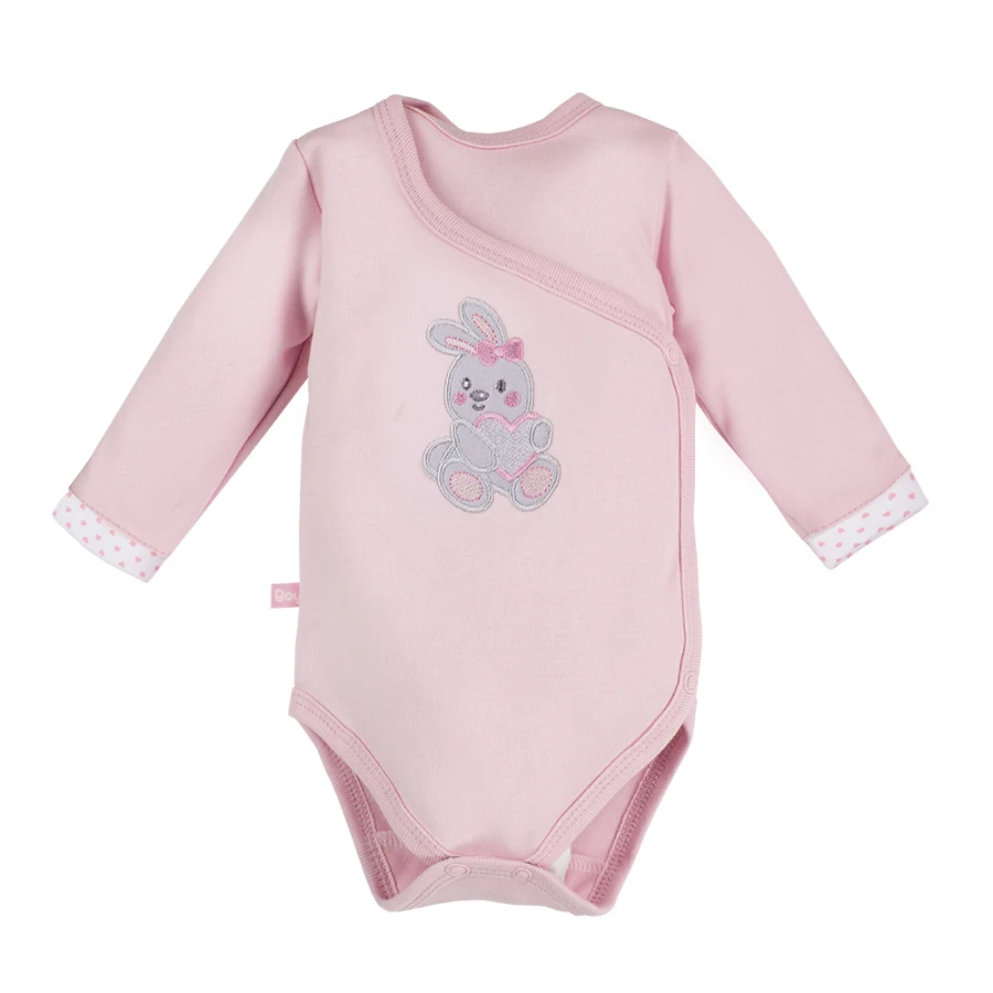 Baby-Set mit Body, Strampler, Halbstampler und Mützen in Rosa