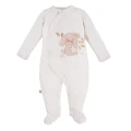 Baby-Set mit Body, Strampler, Halbstampler und Mützen in Ecru