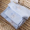 Baby-Set mit Body, Strampler, Halbstampler und Mützen in Blau