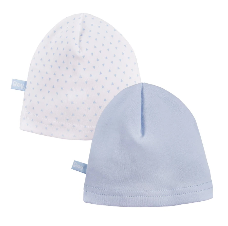 Baby-Set mit Body, Strampler, Halbstampler und Mützen in Blau