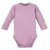 Kinder-Set Body und gerippte Leggings in Heidefarbe