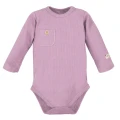 Kinder-Set Body und gerippte Leggings in Heidefarbe