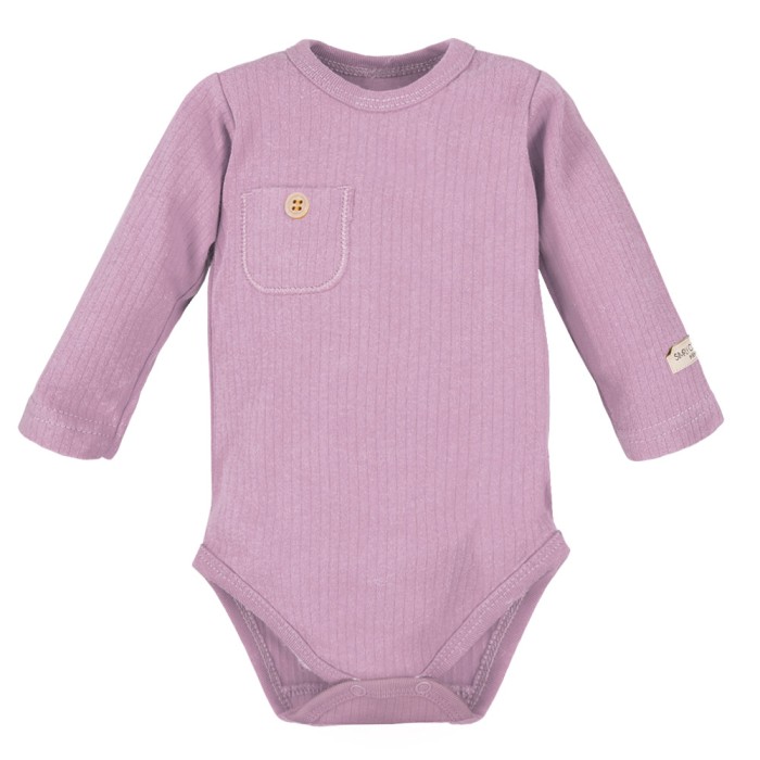 Kinder-Set Body und gerippte Leggings in Heidefarbe
