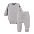 Graues Ripp-Set aus Body und Leggings