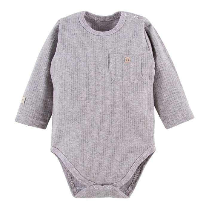 Graues Ripp-Set aus Body und Leggings