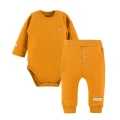 Honigfarbenes Ripp-Babyset Body und Leggings